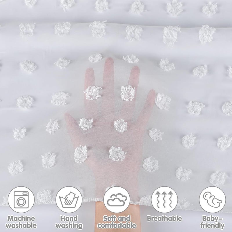 jiangcha Bed Canopy for Girls - Princess Bed Canopy - Crib Canopy for Boys and Girls Bedroom Decor, Suitable for Use in Cribs Canopy Bed Curtains (White) - Image 4
